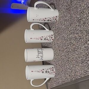 4 TALL Holiday Mug Set with Tree Design-FOOD NETWORK